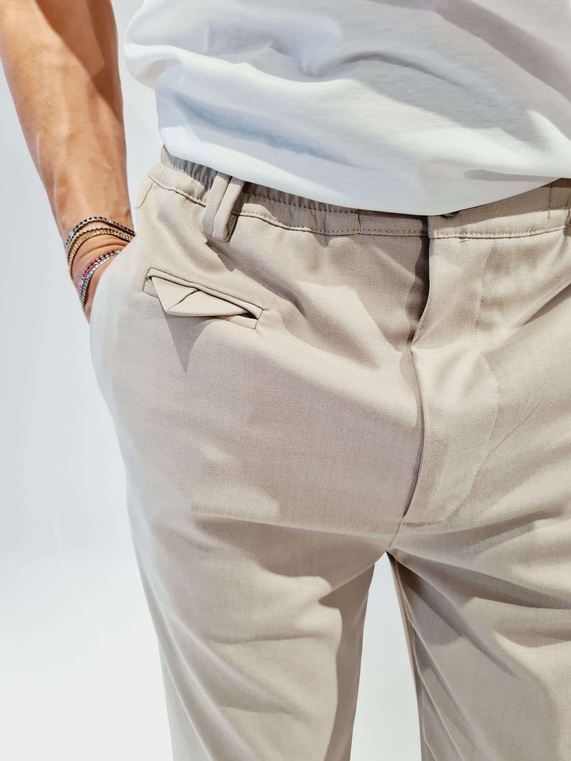 PANTALONE PRIME CON MEZZO ELASTICO VESTIBILITA' LARGA