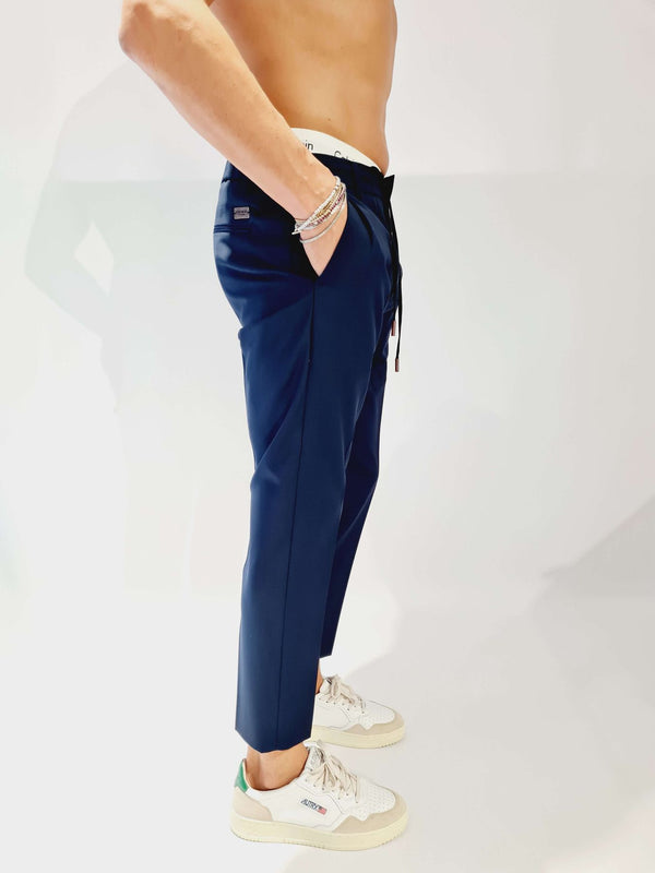 PANTALONE PRIME FRESCO DI LANA CON MEZZO ELASTICO E LACCETTI