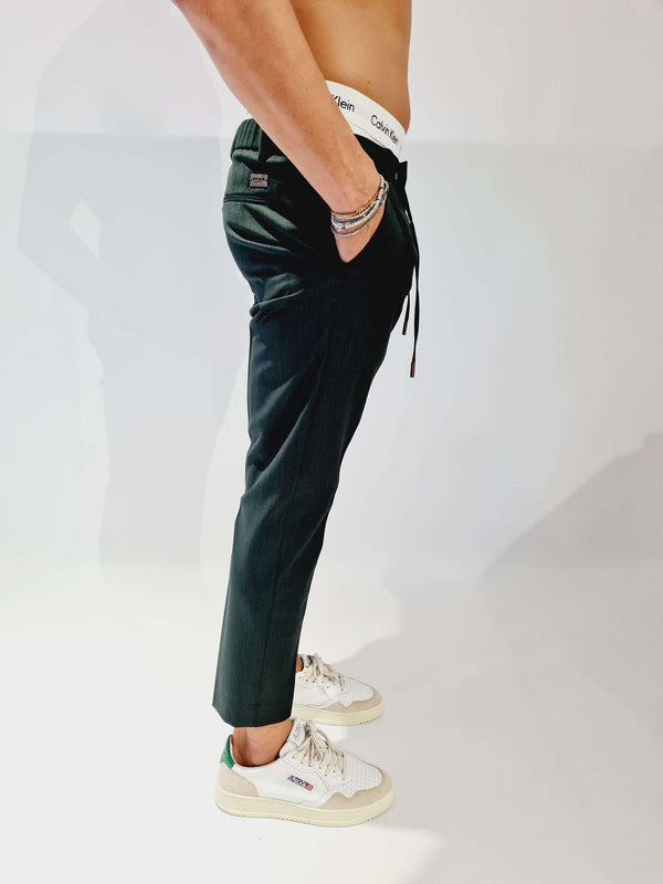 PANTALONE PRIME FRESCO DI LANA CON MEZZO ELASTICO E LACCETTI