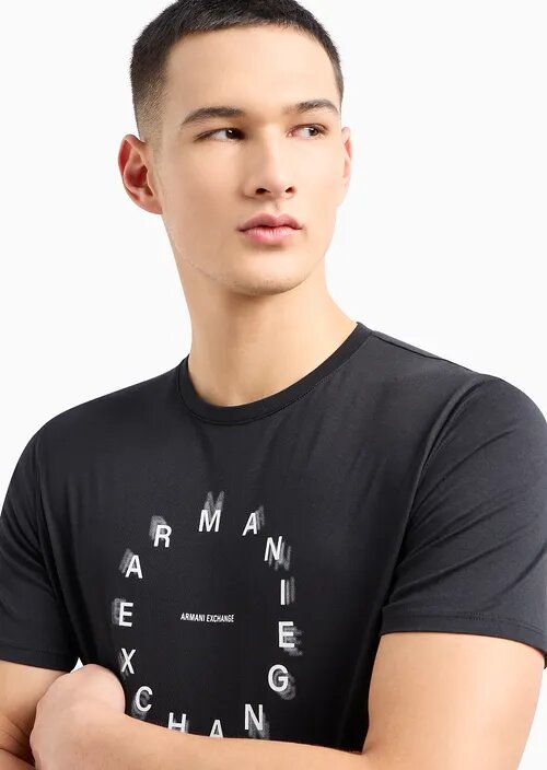 ARMANI EXCHANGE T-shirt regular fit in jersey con stampa tonda