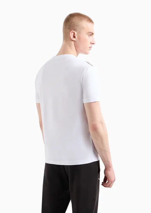 EMPORIO ARMANI T-shirt girocollo a maniche corte 7 Lines in tessuto riciclato AVS