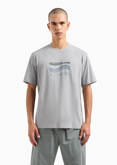 ARMANI EXCHANGE T-shirt regular fit con stampa effetto onde